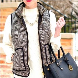 J Crew Herringbone Quilted Vest